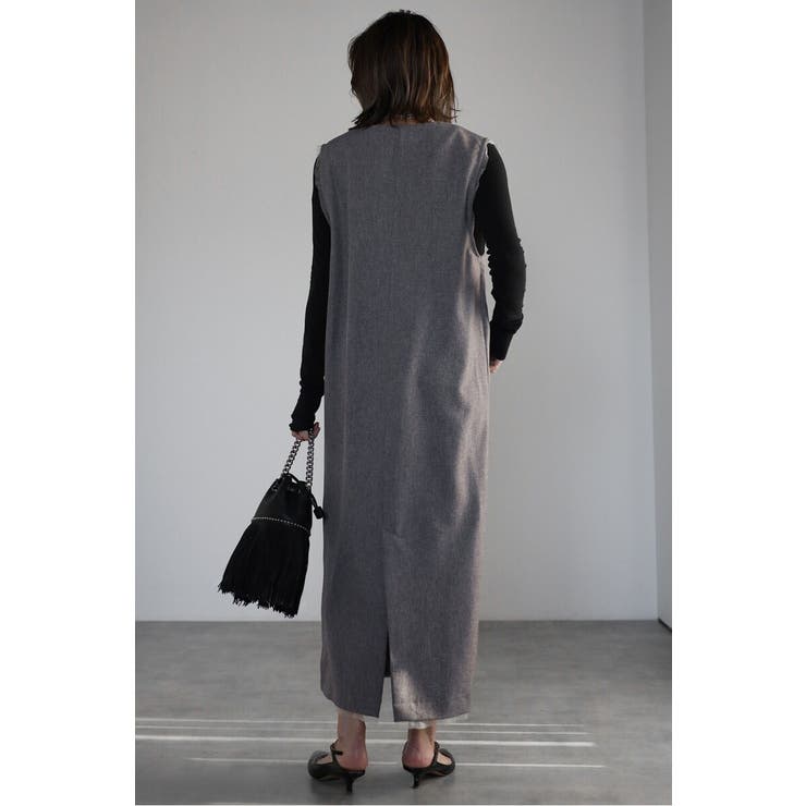 ライトツイルレイヤード風Vネックジャンスカ 77-004499 | BONJOUR SAGAN | 詳細画像15 