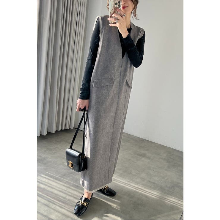 ライトツイルレイヤード風Vネックジャンスカ 77-004499 | BONJOUR SAGAN | 詳細画像19 