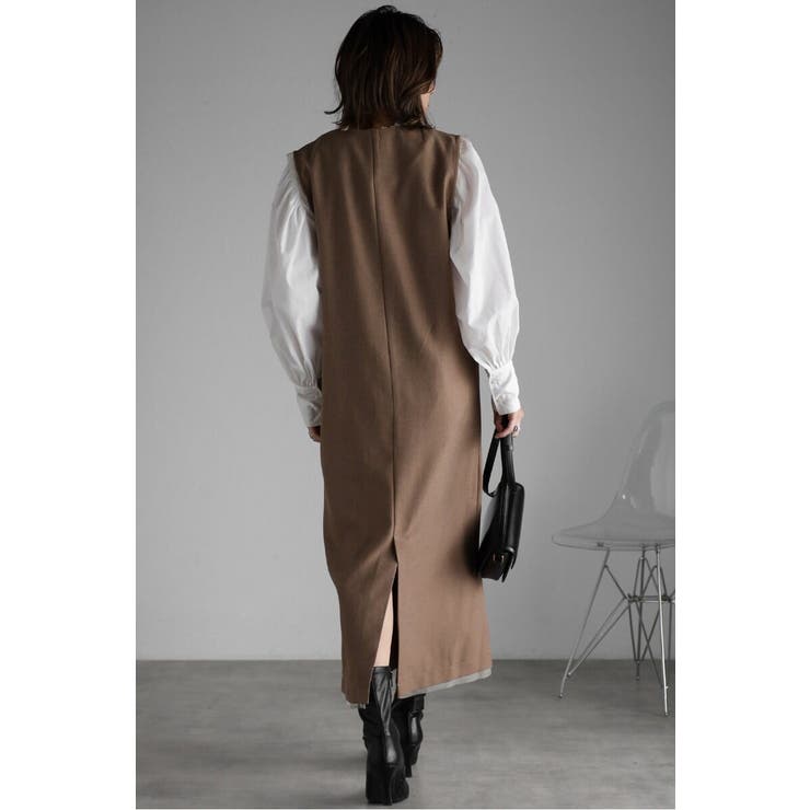 ライトツイルレイヤード風Vネックジャンスカ 77-004499 | BONJOUR SAGAN | 詳細画像21 