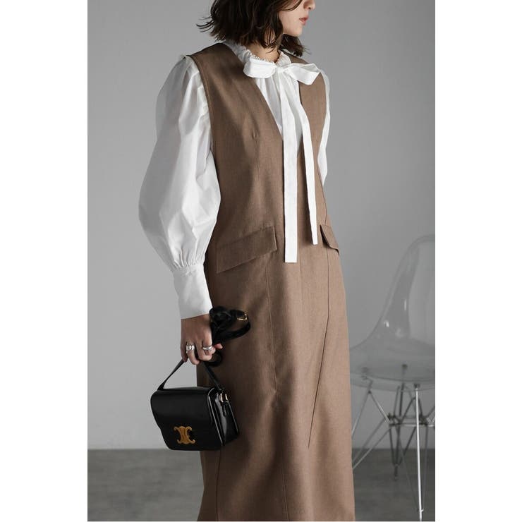 ライトツイルレイヤード風Vネックジャンスカ 77-004499 | BONJOUR SAGAN | 詳細画像23 