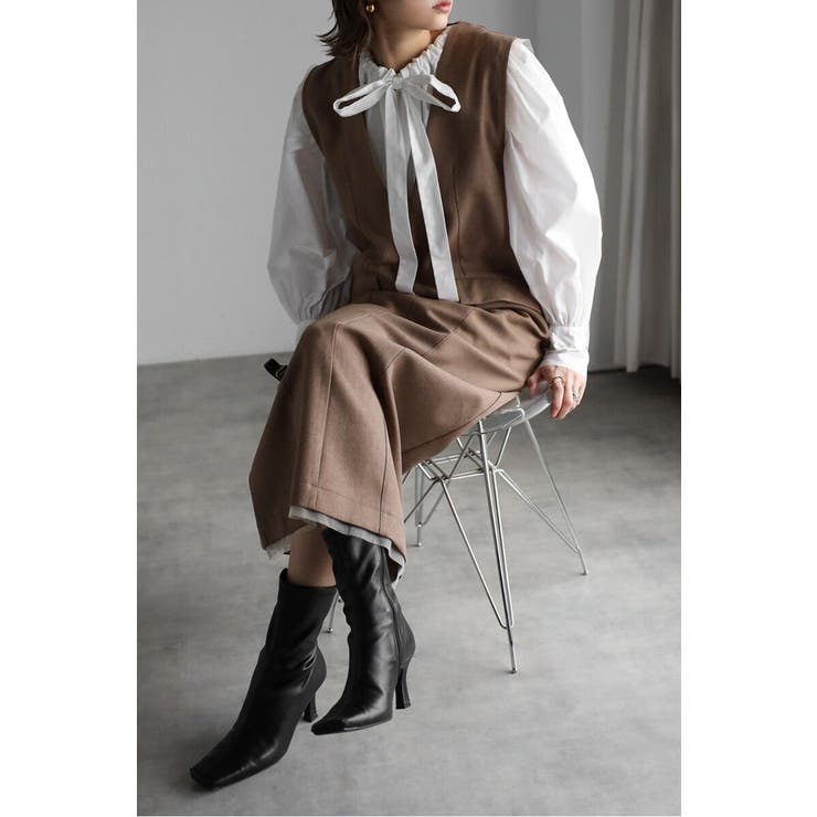 ライトツイルレイヤード風Vネックジャンスカ 77-004499 | BONJOUR SAGAN | 詳細画像25 