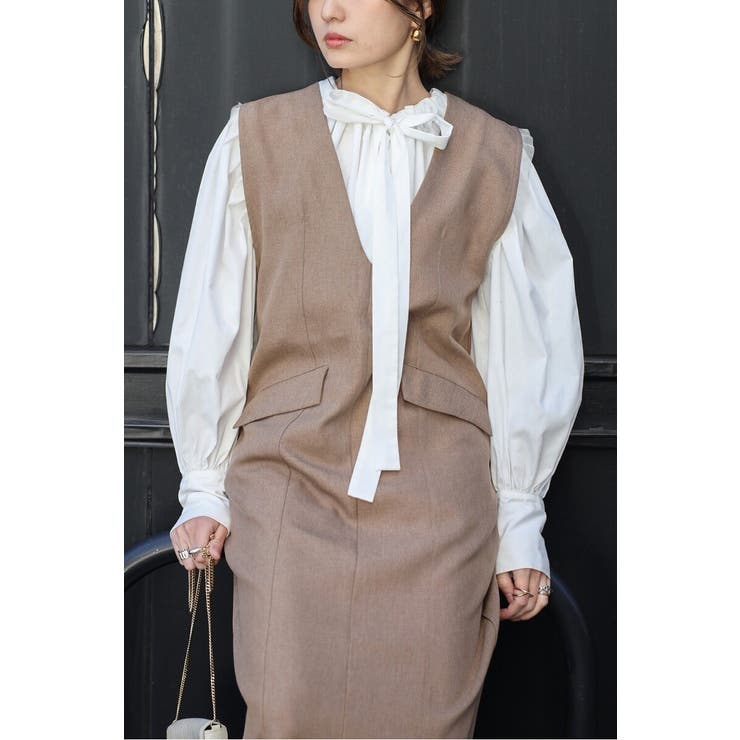 ライトツイルレイヤード風Vネックジャンスカ 77-004499 | BONJOUR SAGAN | 詳細画像27 