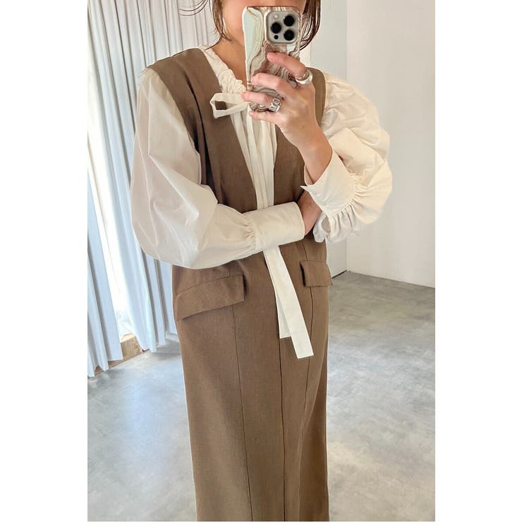 ライトツイルレイヤード風Vネックジャンスカ 77-004499 | BONJOUR SAGAN | 詳細画像29 