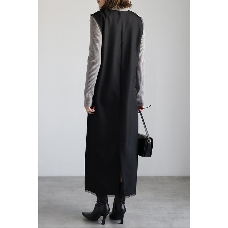 ライトツイルレイヤード風Vネックジャンスカ 77-004499 | BONJOUR SAGAN | 詳細画像3 