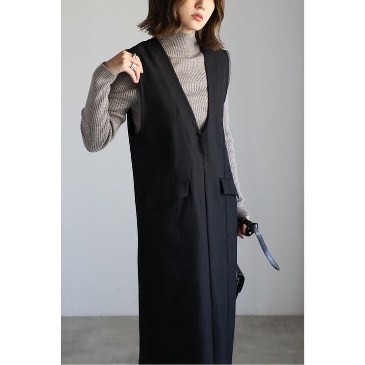 ライトツイルレイヤード風Vネックジャンスカ 77-004499 | BONJOUR SAGAN | 詳細画像6 