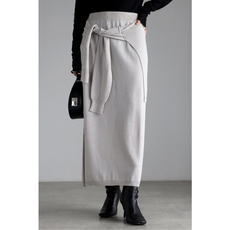 レイヤード風ニットIラインスカート 77-004553 | BONJOUR SAGAN | 詳細画像12 