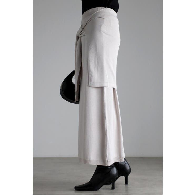 レイヤード風ニットIラインスカート 77-004553 | BONJOUR SAGAN | 詳細画像13 