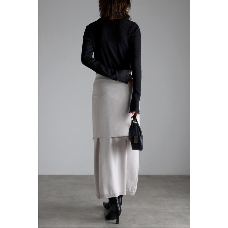 レイヤード風ニットIラインスカート 77-004553 | BONJOUR SAGAN | 詳細画像16 