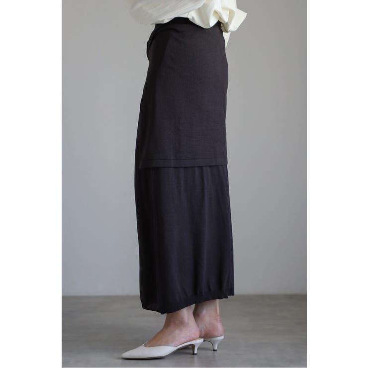 レイヤード風ニットIラインスカート 77-004553 | BONJOUR SAGAN | 詳細画像2 