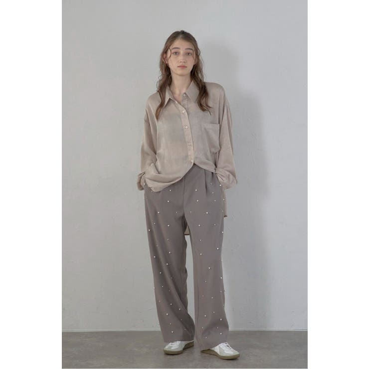 GRAY-BEIGE | pearl bijou wide | BONJOUR SAGAN