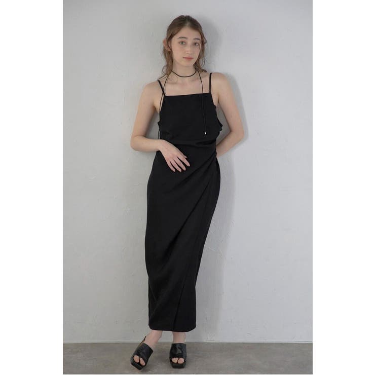 BLACK | side tuck wrap | BONJOUR SAGAN