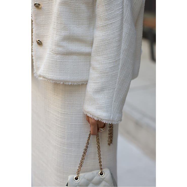 ツイードゴールド釦フリンジジャケット | BONJOUR SAGAN | 詳細画像31 