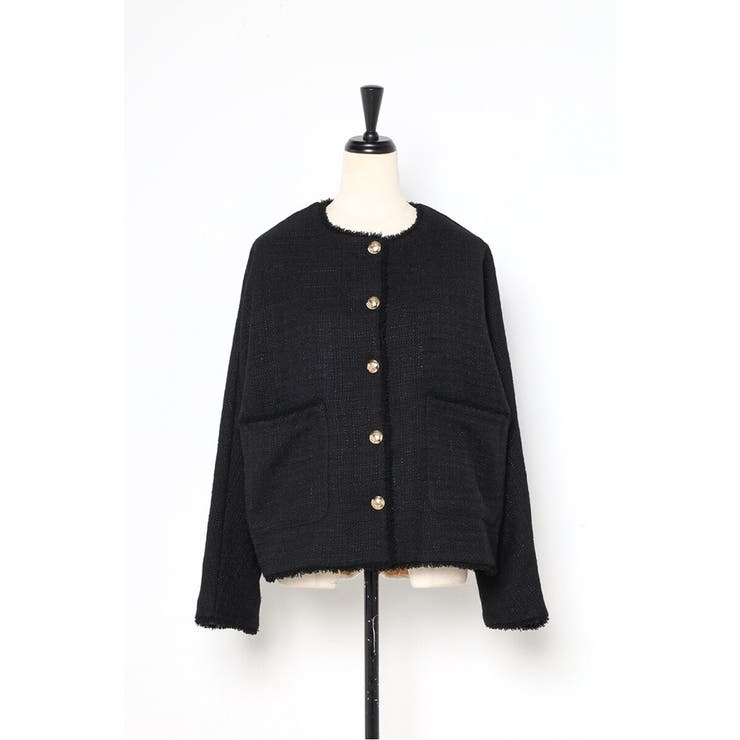 ツイードゴールド釦フリンジジャケット | BONJOUR SAGAN | 詳細画像35 