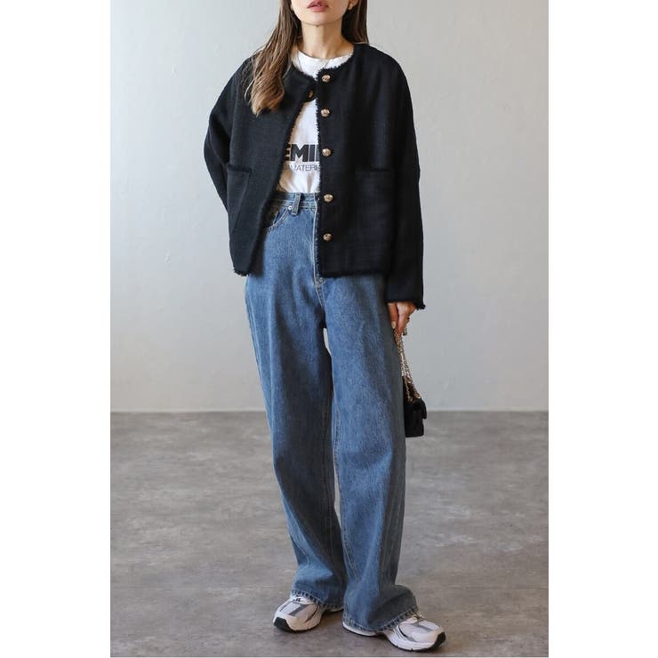 ツイードゴールド釦フリンジジャケット | BONJOUR SAGAN | 詳細画像6 