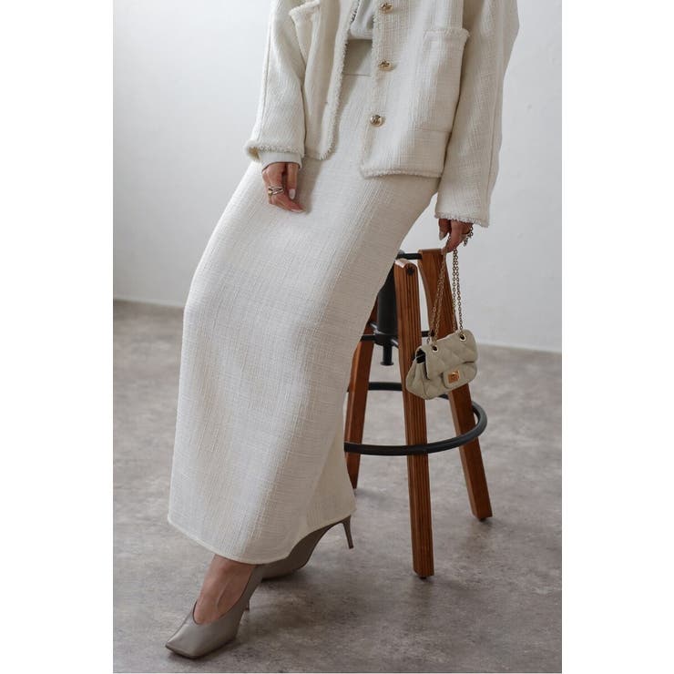 ツイードIラインバックスリットスカート 77-004588 | BONJOUR SAGAN | 詳細画像8 