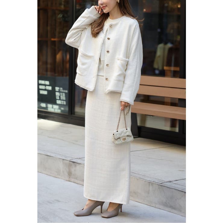 ツイードIラインバックスリットスカート 77-004588 | BONJOUR SAGAN | 詳細画像9 