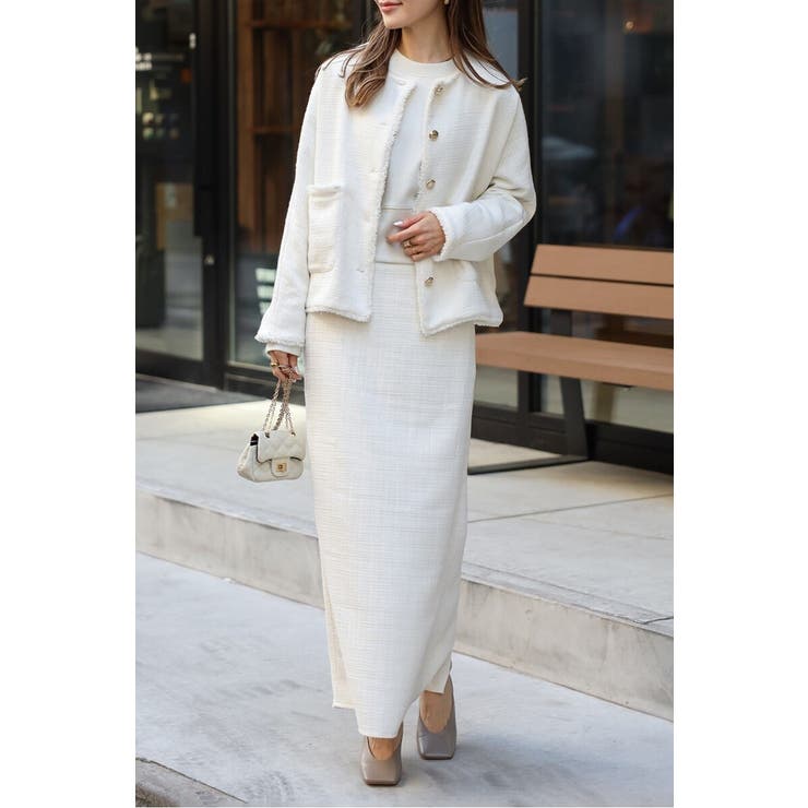 ツイードIラインバックスリットスカート 77-004588 | BONJOUR SAGAN | 詳細画像10 