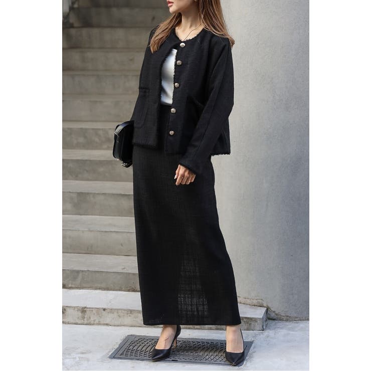 ツイードIラインバックスリットスカート 77-004588 | BONJOUR SAGAN | 詳細画像18 