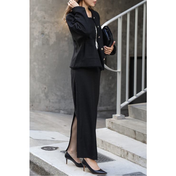 ツイードIラインバックスリットスカート 77-004588 | BONJOUR SAGAN | 詳細画像22 