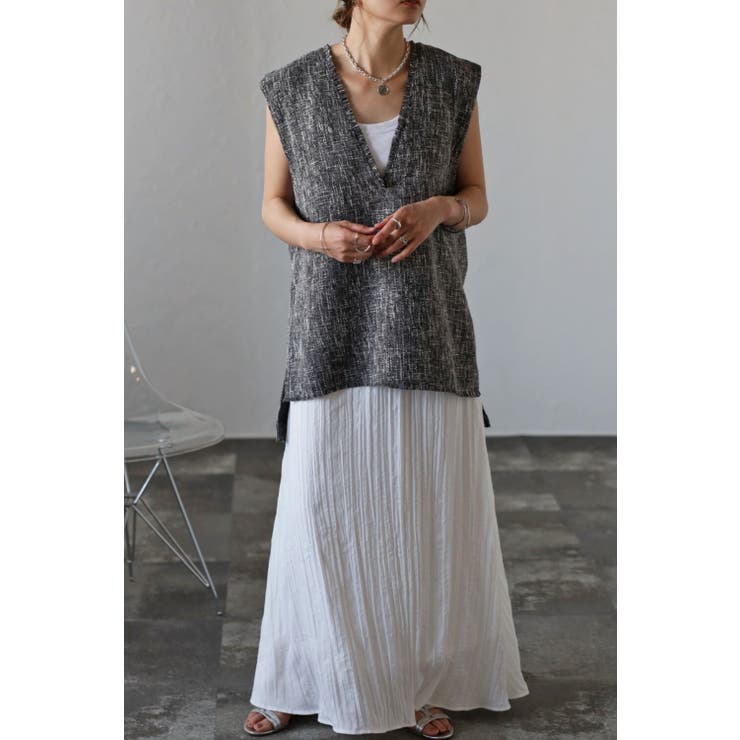 Vネックツイードベスト  77-003247 | BONJOUR SAGAN | 詳細画像12 