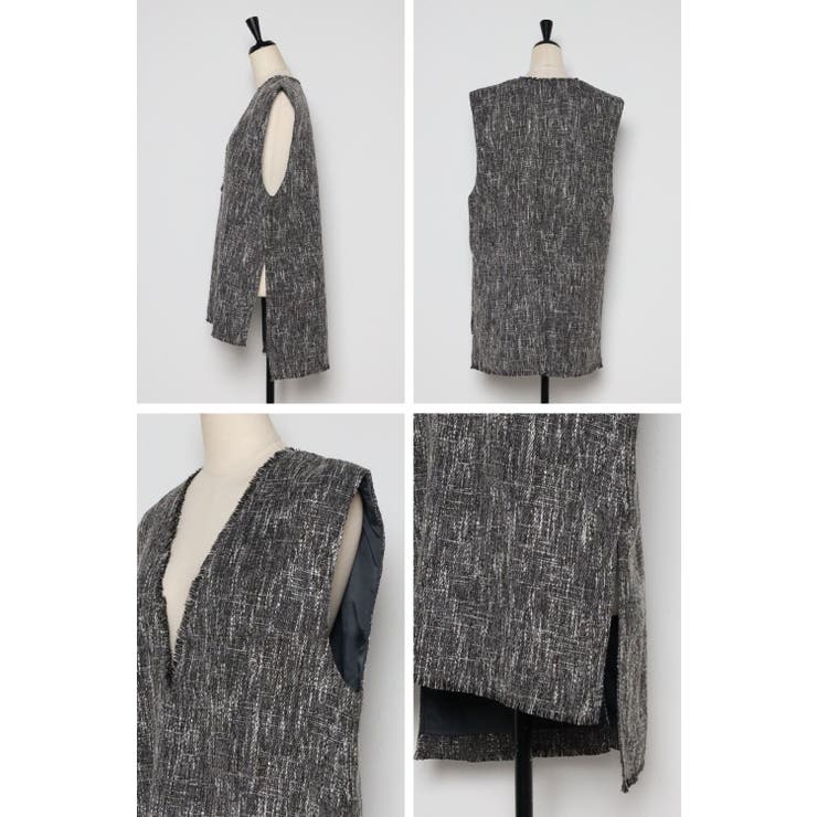 Vネックツイードベスト  77-003247 | BONJOUR SAGAN | 詳細画像44 