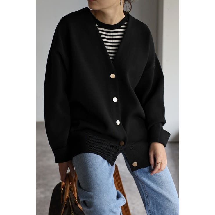 ゴールドボタン ダンボールカーディガン | BONJOUR SAGAN | 詳細画像1 