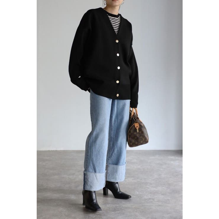 ゴールドボタン ダンボールカーディガン | BONJOUR SAGAN | 詳細画像4 