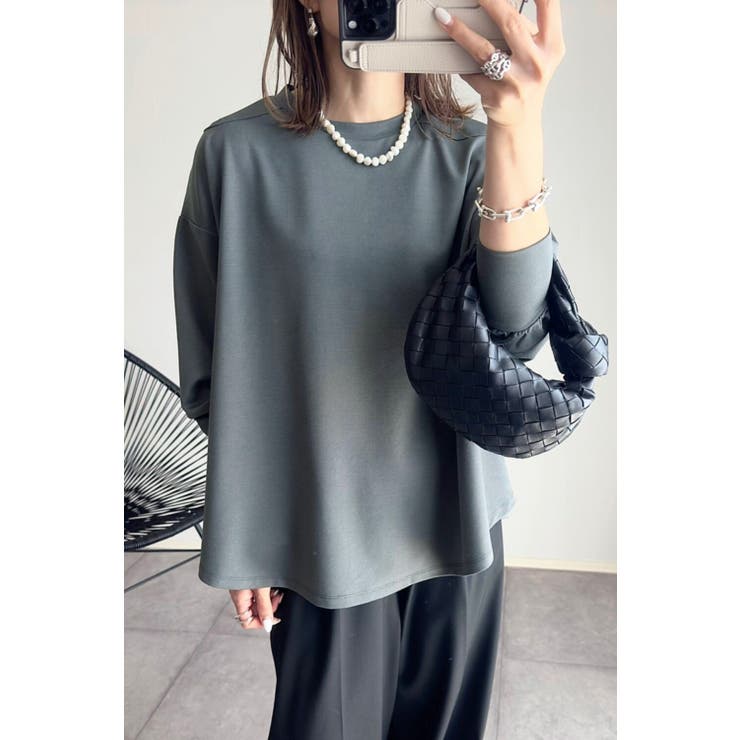 CHARCOAL-GRAY | コマンド裾フレアトップス 88-002796 | BONJOUR SAGAN