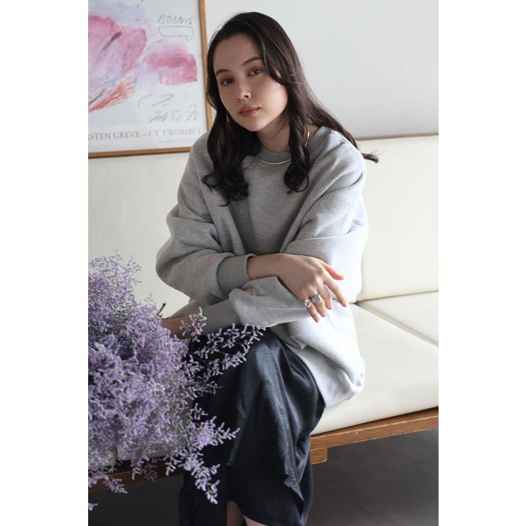 裏起毛袖刺繍スウェット 88-002905[品番：BLEW0001642]｜BONJOUR SAGAN  