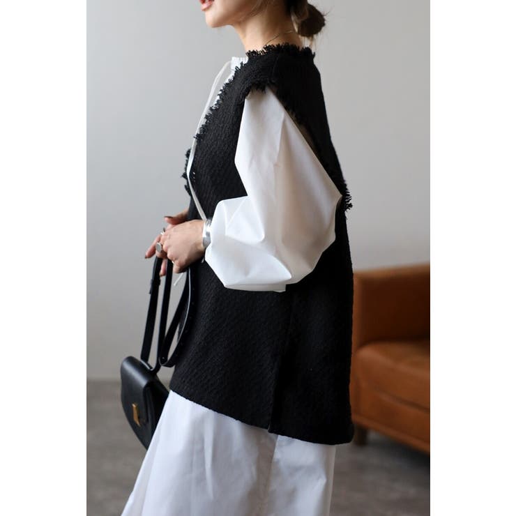 ツイードフリンジディープVベスト 88-002936 | BONJOUR SAGAN | 詳細画像9 