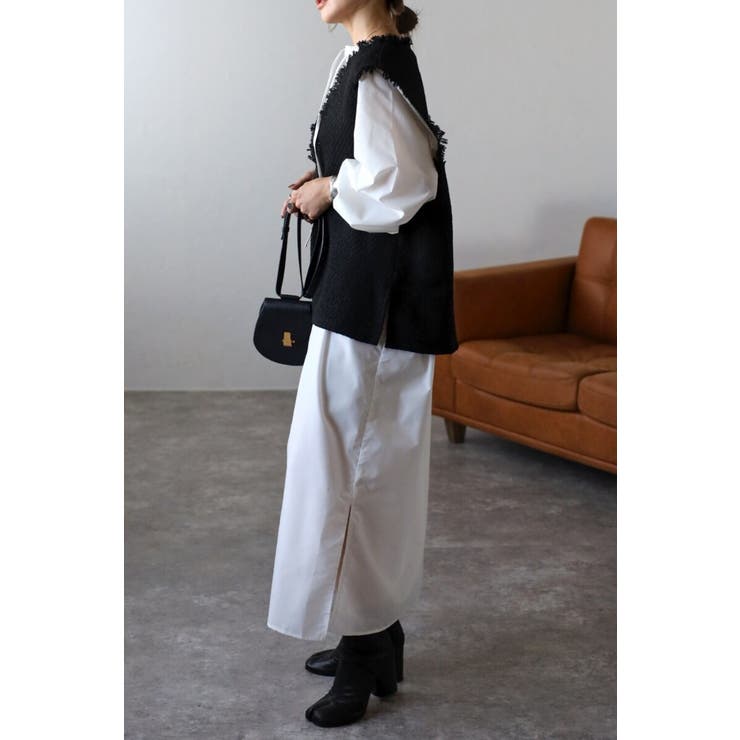 ツイードフリンジディープVベスト 88-002936 | BONJOUR SAGAN | 詳細画像10 