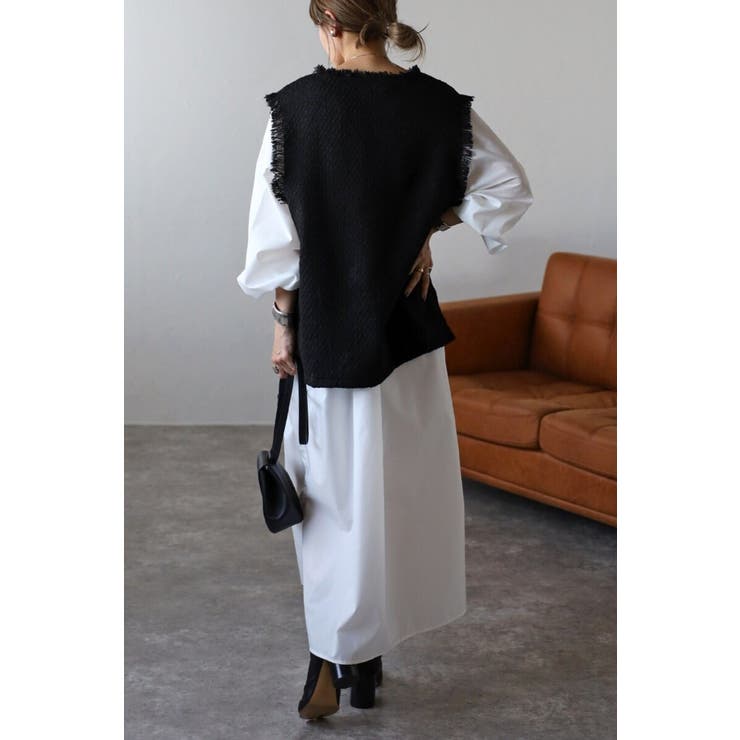 ツイードフリンジディープVベスト 88-002936 | BONJOUR SAGAN | 詳細画像12 