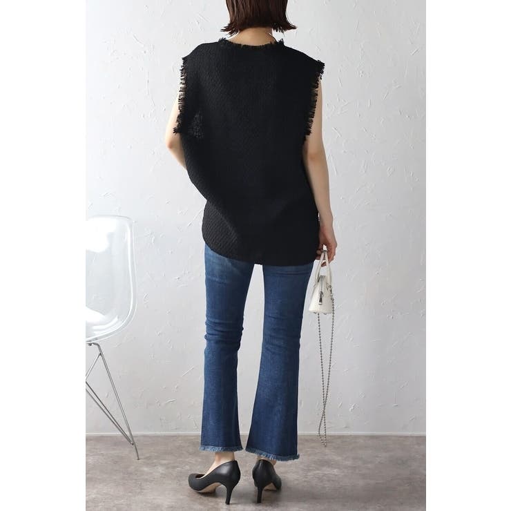 ツイードフリンジディープVベスト 88-002936 | BONJOUR SAGAN | 詳細画像5 