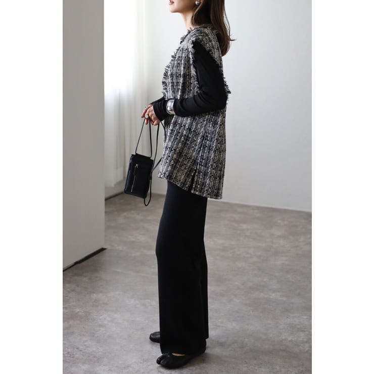 ツイードフリンジディープVベスト 88-002936 | BONJOUR SAGAN | 詳細画像22 