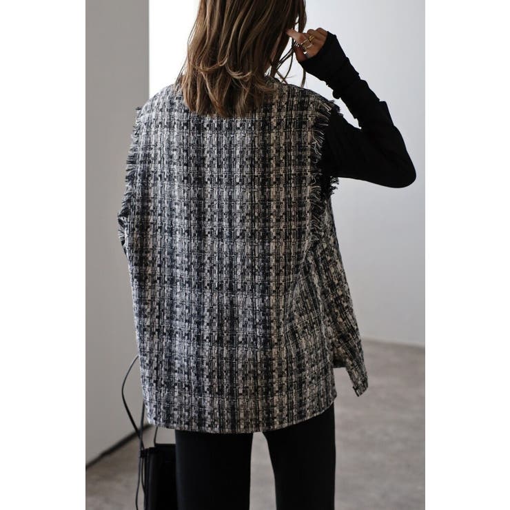 ツイードフリンジディープVベスト 88-002936 | BONJOUR SAGAN | 詳細画像23 