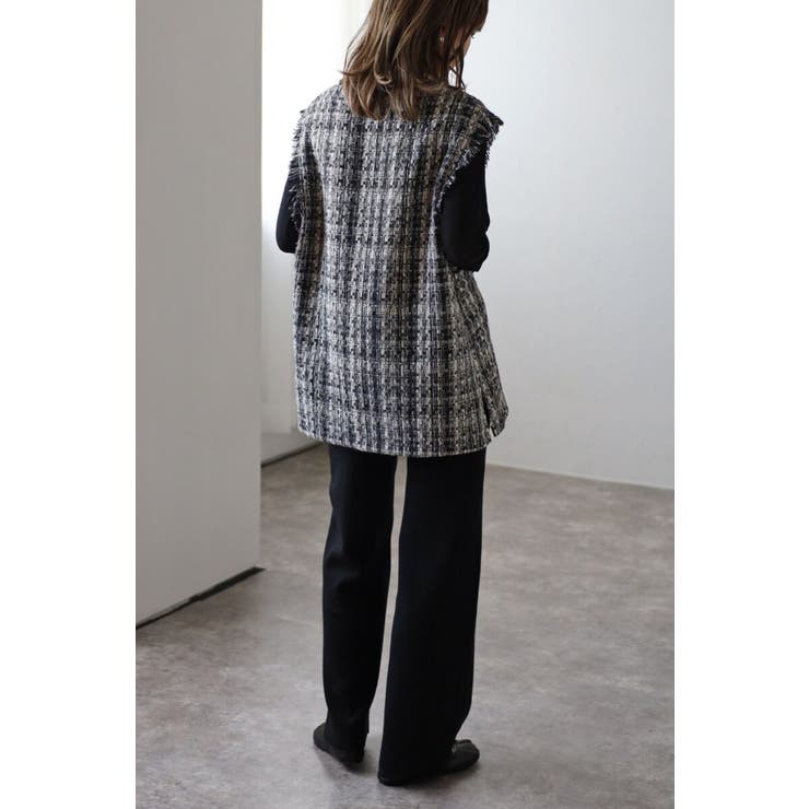 ツイードフリンジディープVベスト 88-002936 | BONJOUR SAGAN | 詳細画像24 