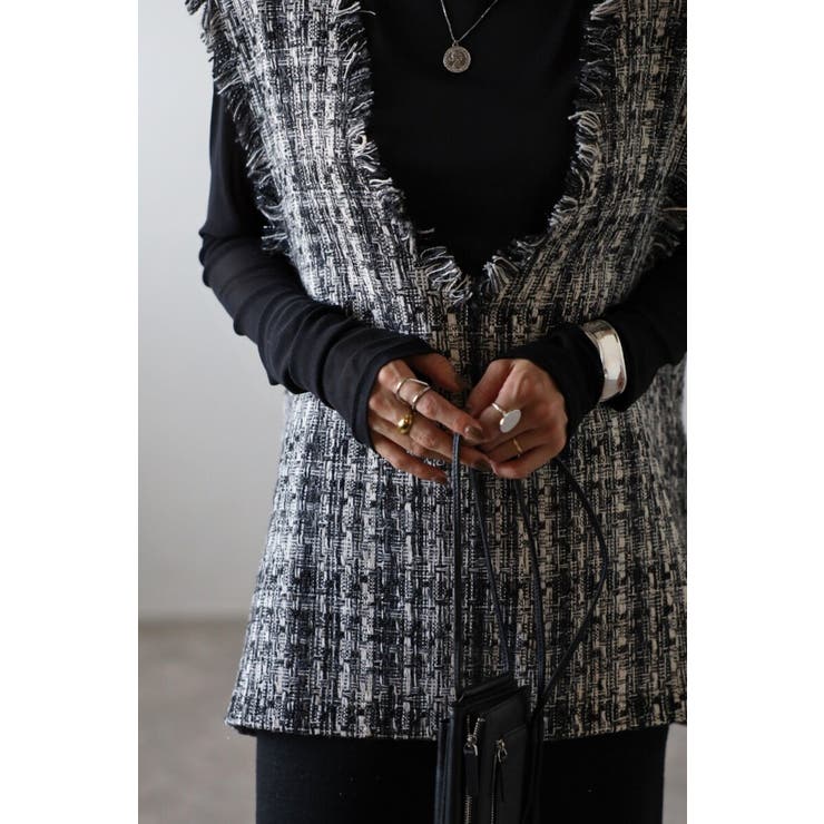 ツイードフリンジディープVベスト 88-002936 | BONJOUR SAGAN | 詳細画像26 