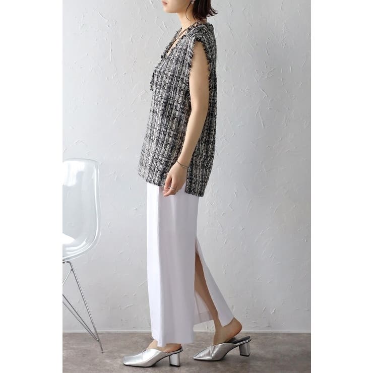 ツイードフリンジディープVベスト 88-002936 | BONJOUR SAGAN | 詳細画像16 