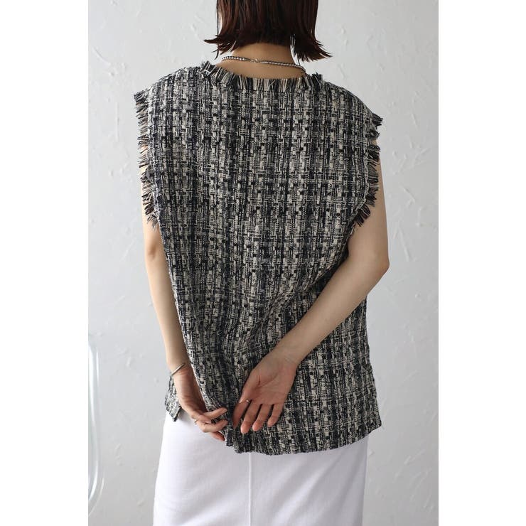 ツイードフリンジディープVベスト 88-002936 | BONJOUR SAGAN | 詳細画像17 