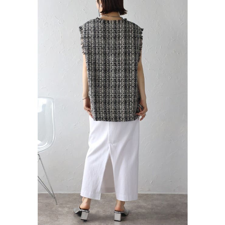 ツイードフリンジディープVベスト 88-002936 | BONJOUR SAGAN | 詳細画像18 