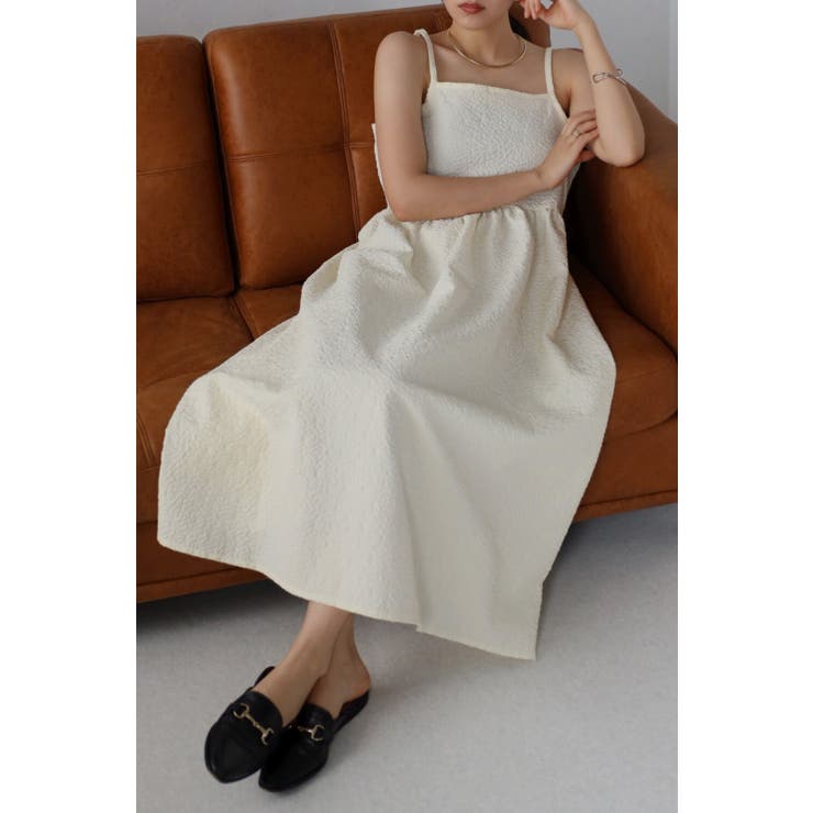 IVORY | ふくれジャガードフレアキャミワンピース 88-002963 | BONJOUR SAGAN