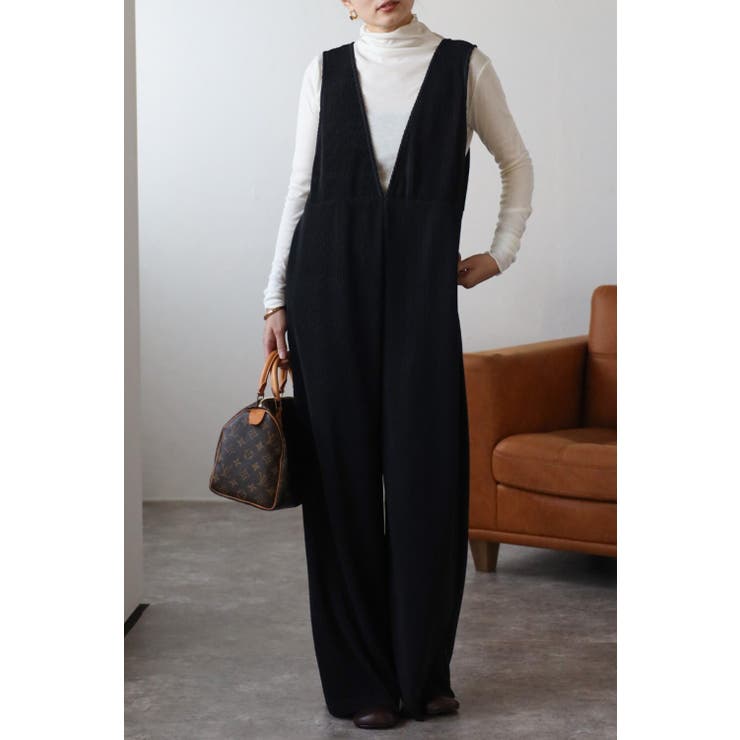 BLACK | 2WAYプリーツロンパース 88-003040 | BONJOUR SAGAN