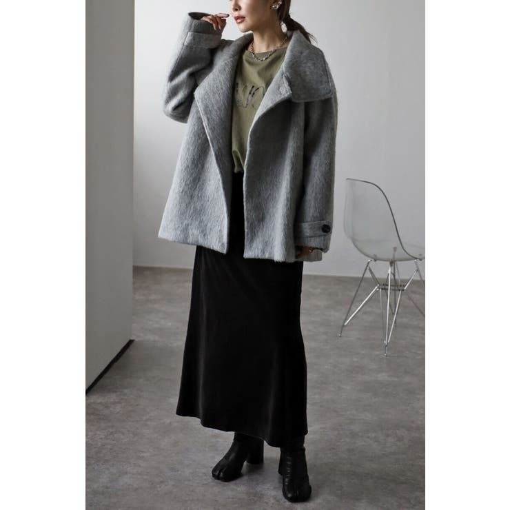 シャギーミドル丈スタンドカラーコート[品番：BLEW0002029]｜BONJOUR