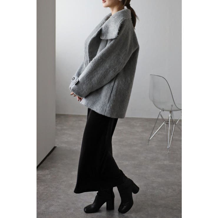 シャギーミドル丈スタンドカラーコート[品番：BLEW0002029]｜BONJOUR