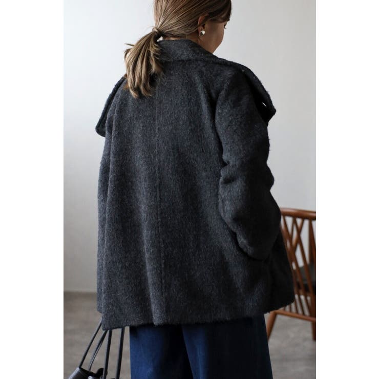 シャギーミドル丈スタンドカラーコート[品番：BLEW0002029]｜BONJOUR