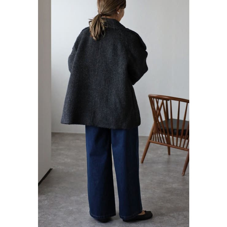 シャギーミドル丈スタンドカラーコート[品番：BLEW0002029]｜BONJOUR