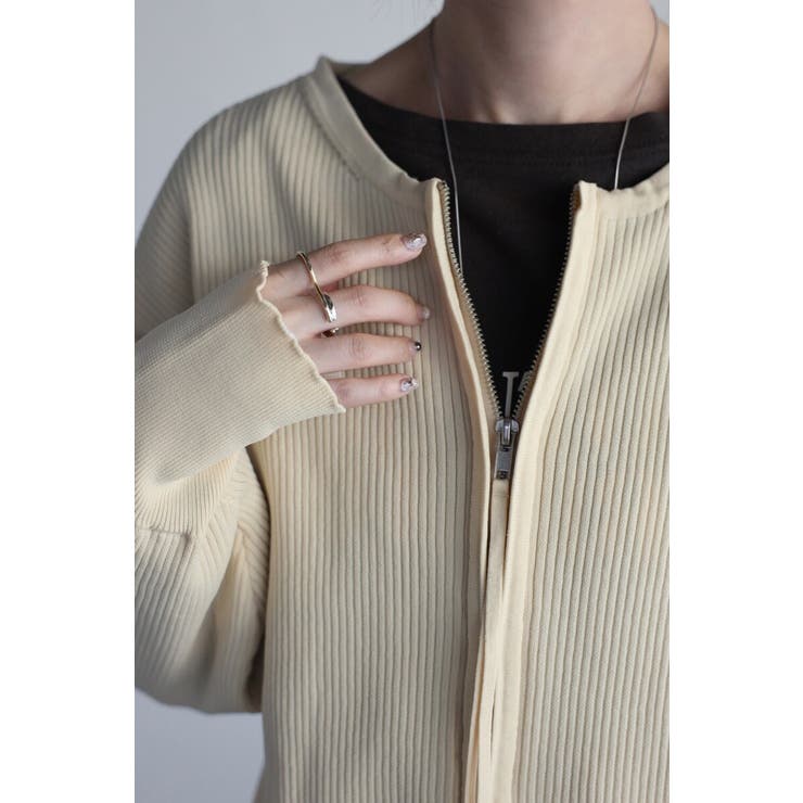 ダブルジップダンボールリブニットカーディガン 88-003686 | BONJOUR SAGAN | 詳細画像14 