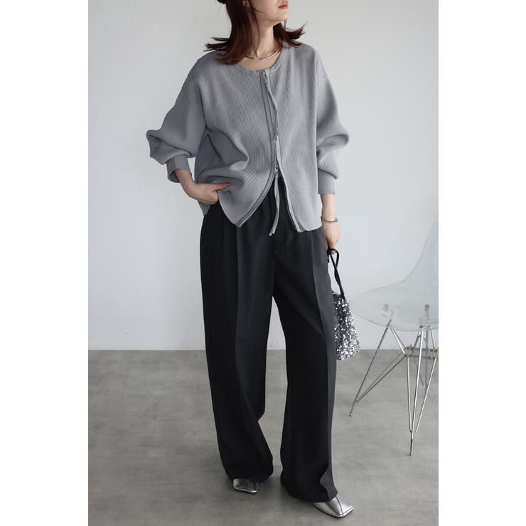 ダブルジップダンボールリブニットカーディガン 88-003686 | BONJOUR SAGAN | 詳細画像18 