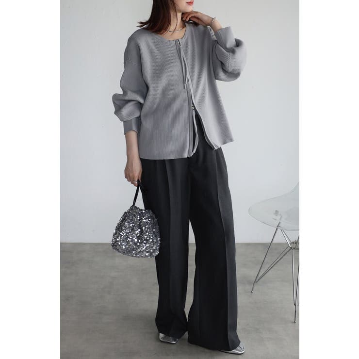 ダブルジップダンボールリブニットカーディガン 88-003686 | BONJOUR SAGAN | 詳細画像19 