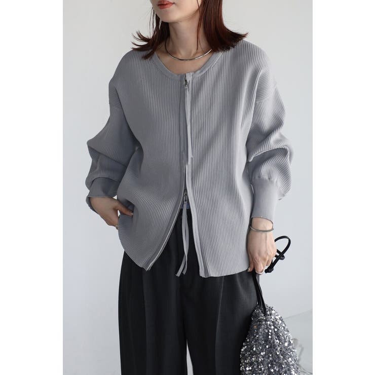 ダブルジップダンボールリブニットカーディガン 88-003686 | BONJOUR SAGAN | 詳細画像22 